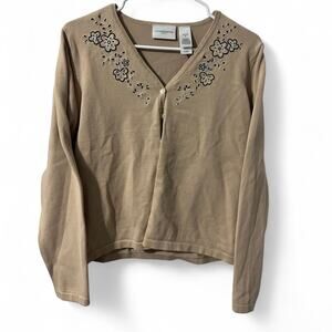 Tan liz claiborne long sleeve